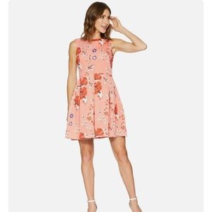 TAYLOR FLORAL PRINT FIT AND FLARE DRESS